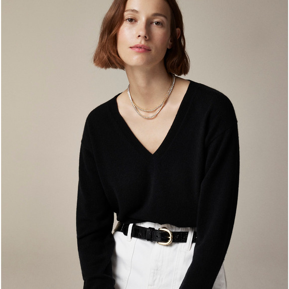 J. Crew Black V-Neck Sweater - Picture 1 of 12
